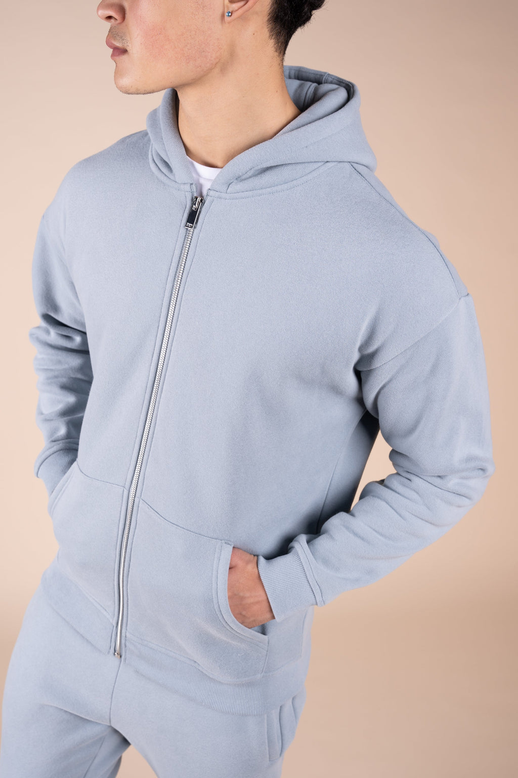 Premium Luxe Zip Up Hoody - Powder Blue | Xtralitty