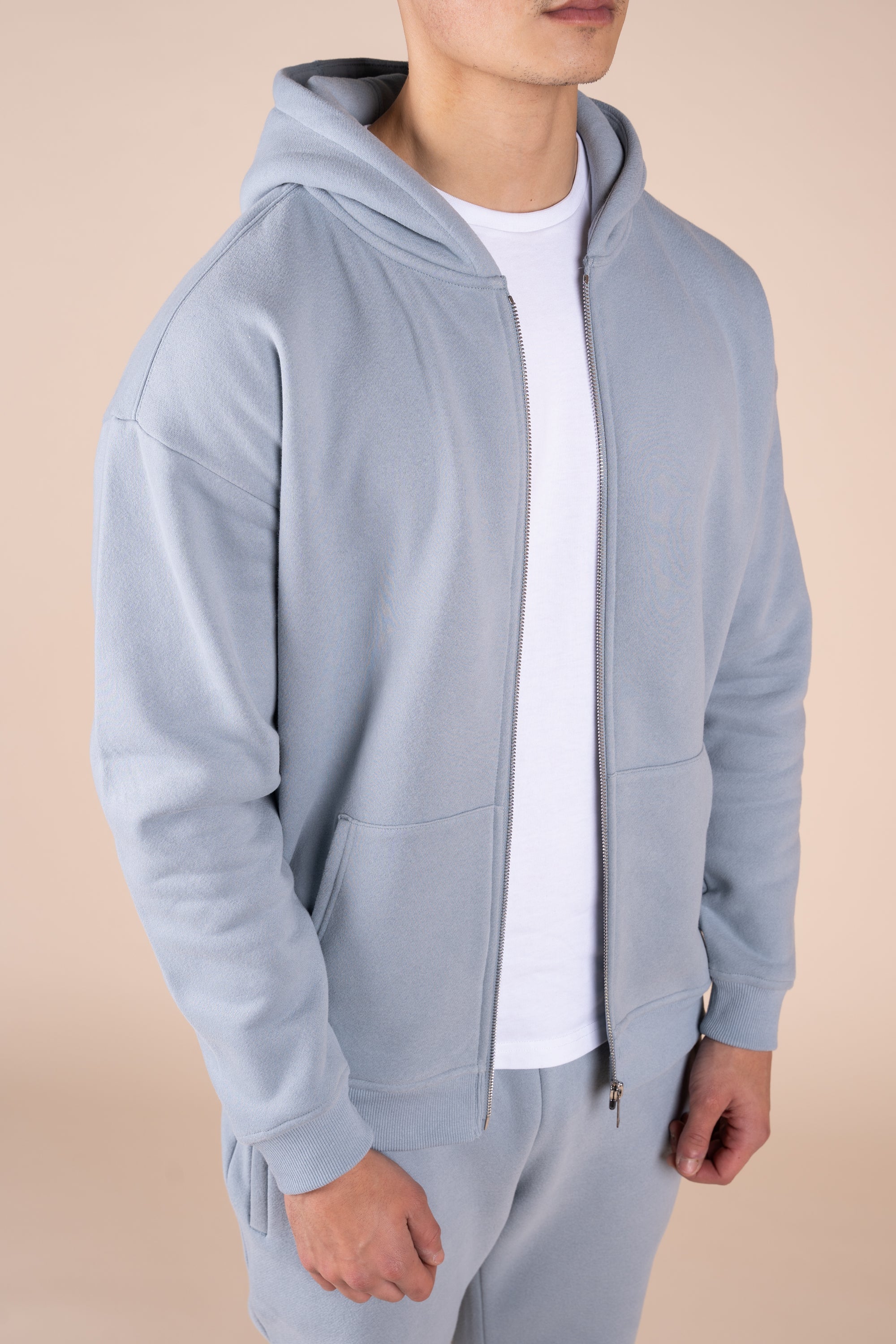 Premium Luxe Zip Up Hoody - Powder Blue | Xtralitty