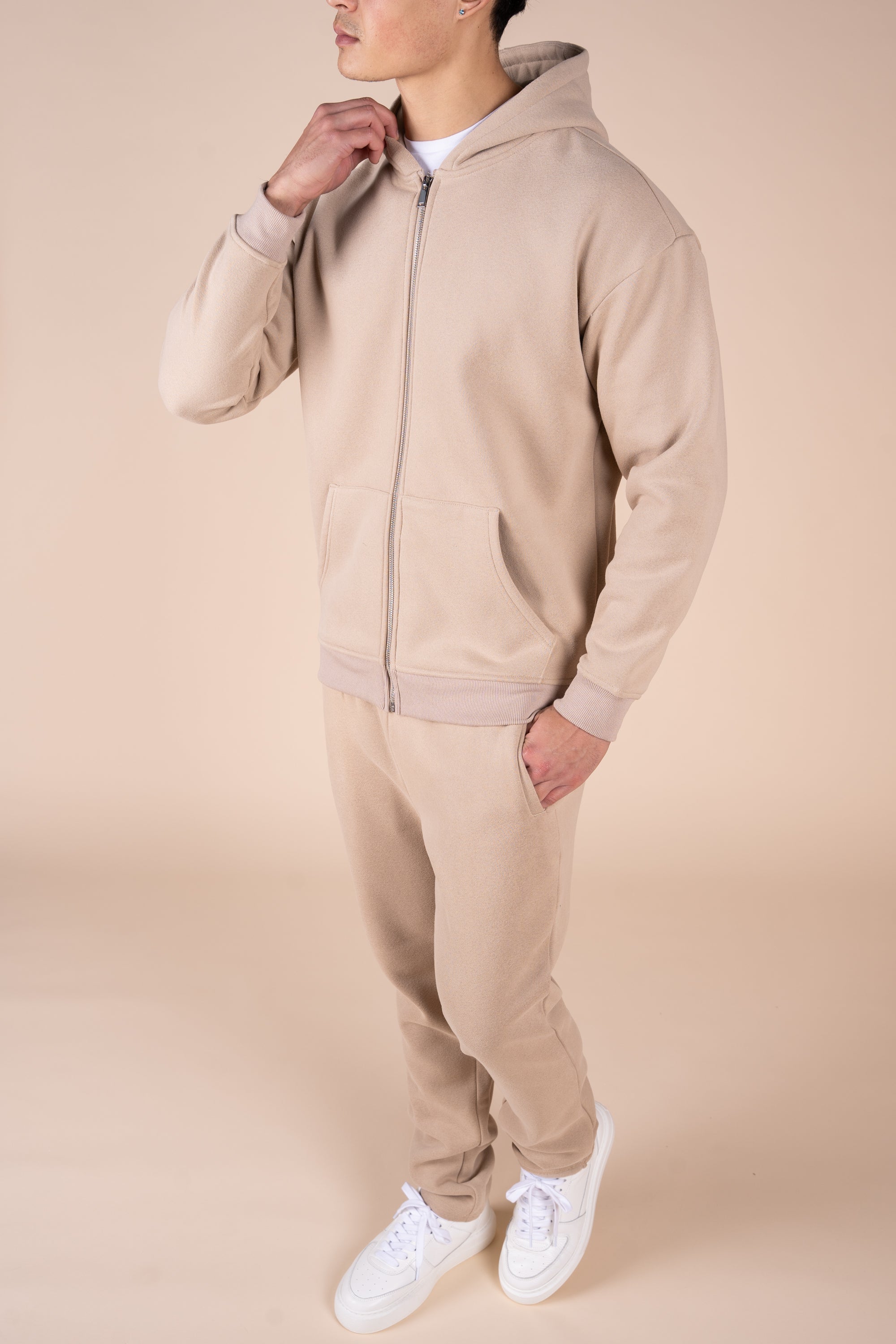 Premium Luxe Zip Up Hoody - Taupe | Xtralitty