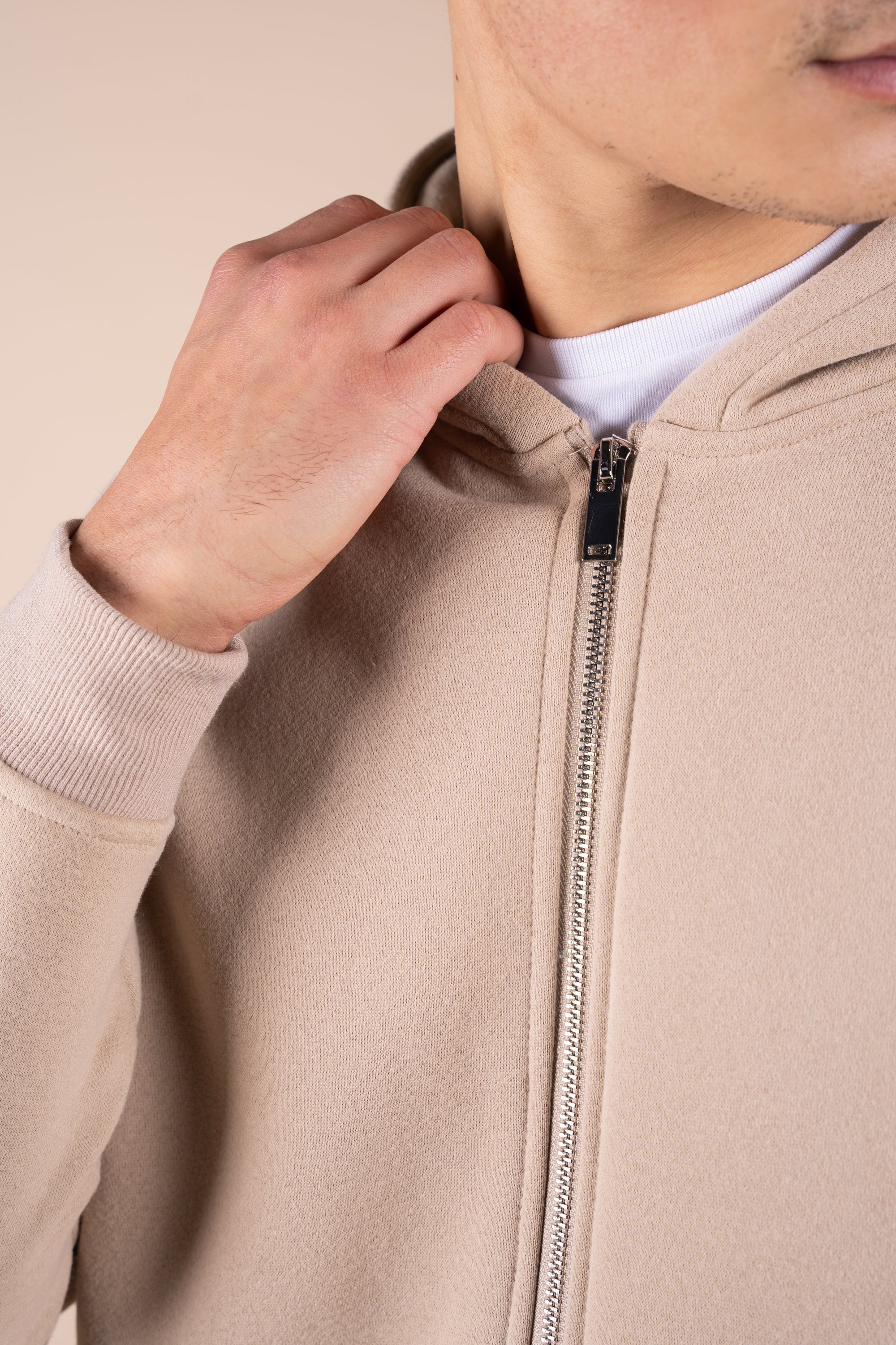Premium Luxe Zip Up Hoody - Taupe | Xtralitty