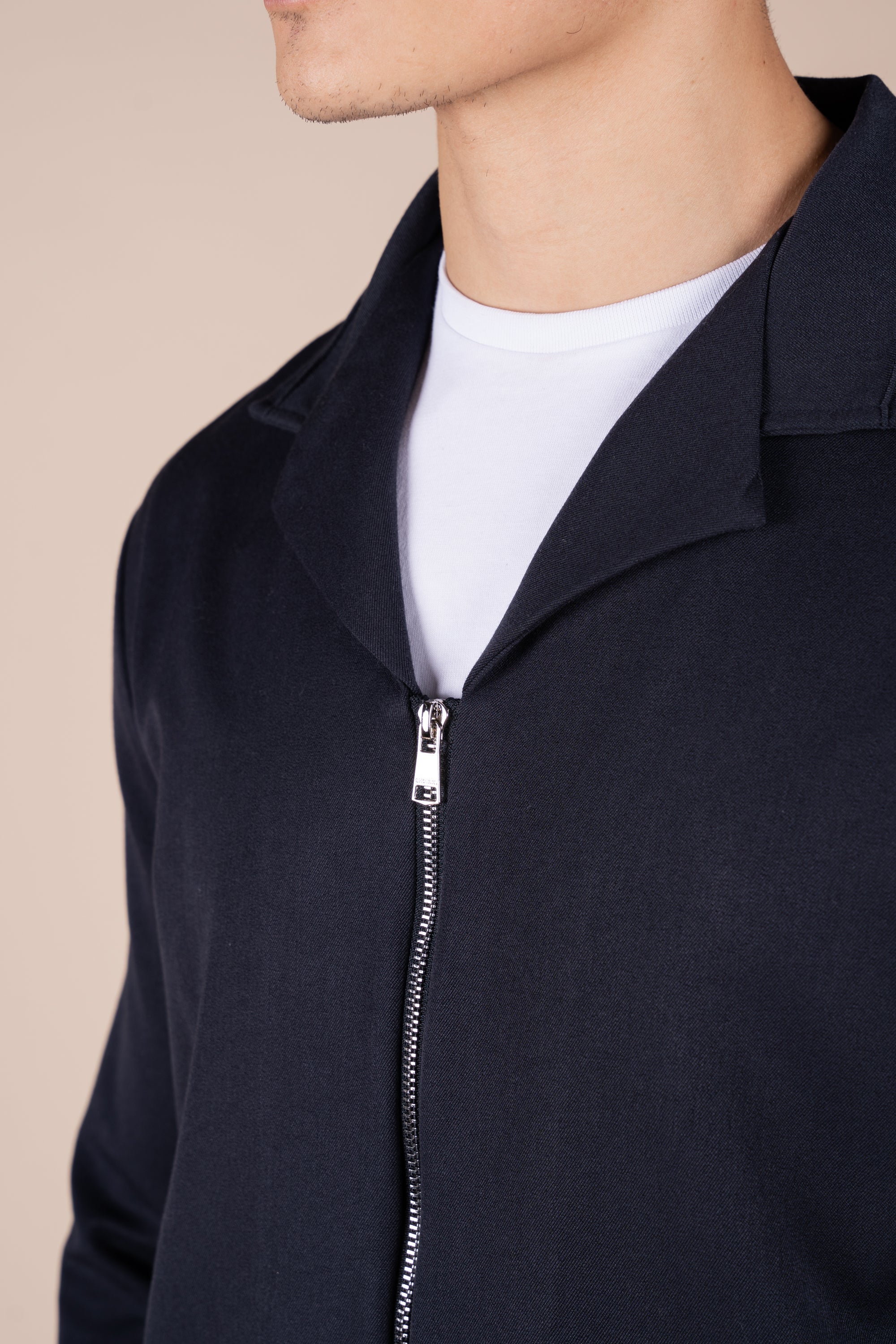 Cuban Zip-up Jacket - Navy | Xtralitty