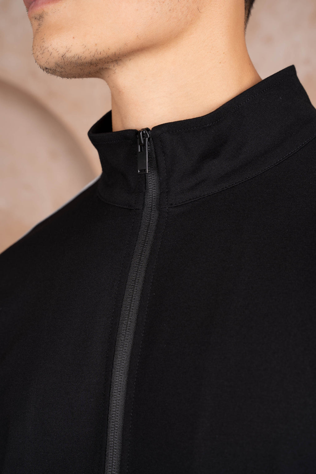 Side Stripe Zip Up Jacket - Black | Xtralitty