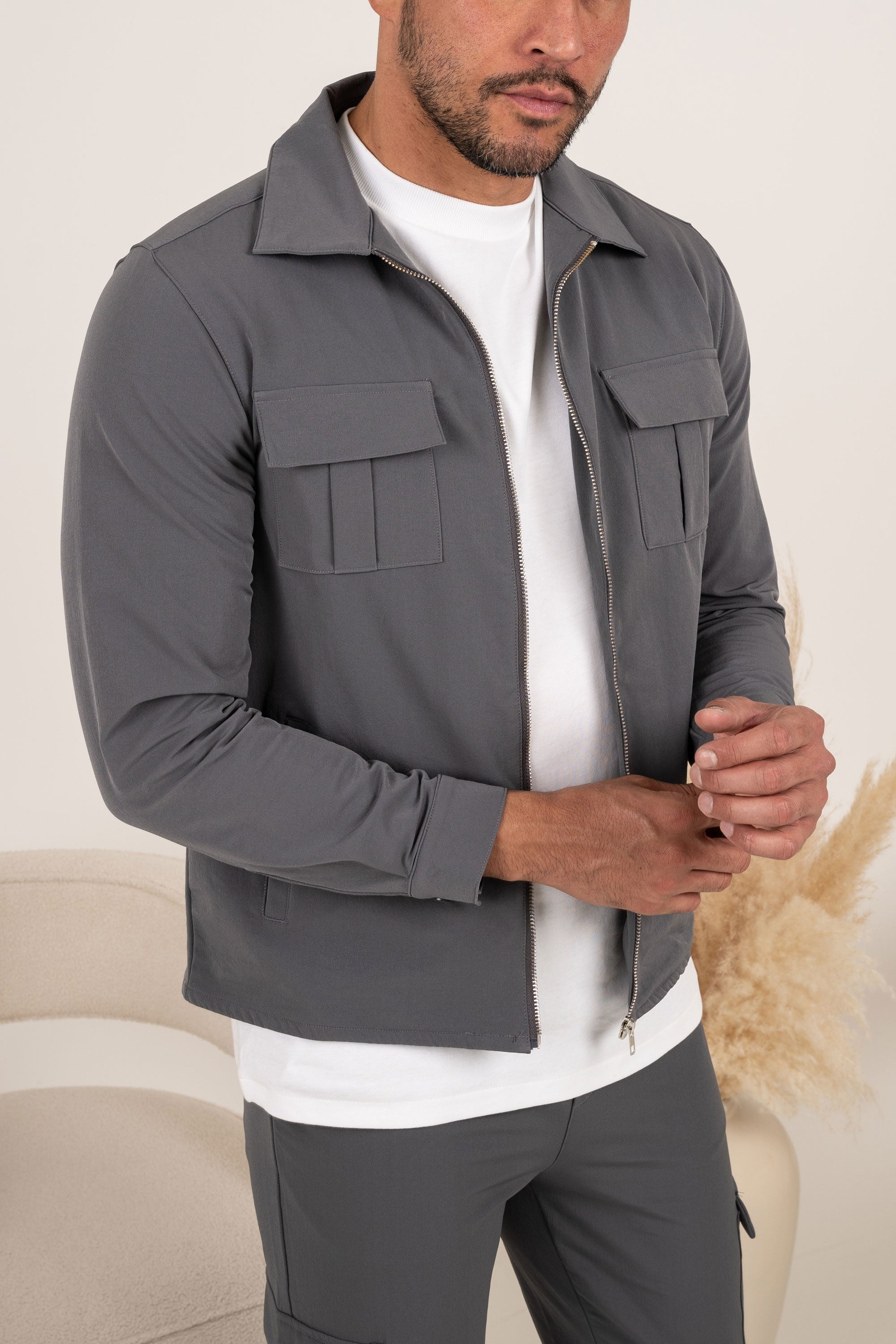 Premium Cargo Utility Jacket - Charcoal | Xtralitty
