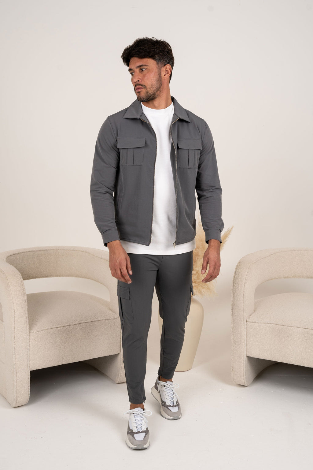 Premium Cargo Utility Jacket - Charcoal | Xtralitty