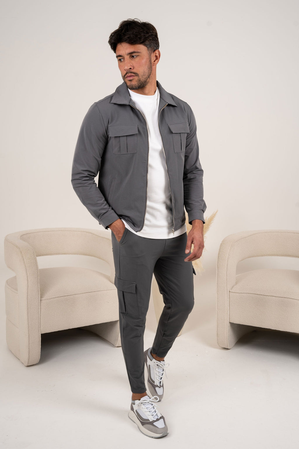 Premium Cargo Utility Jacket - Charcoal | Xtralitty