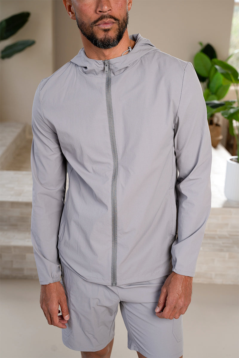 Premium Technical Windbreaker Jacket - Light Gre | Xtralitty