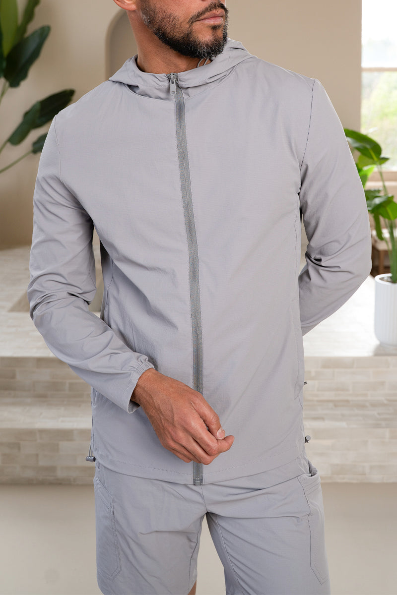 Premium Technical Windbreaker Jacket - Light Gre | Xtralitty