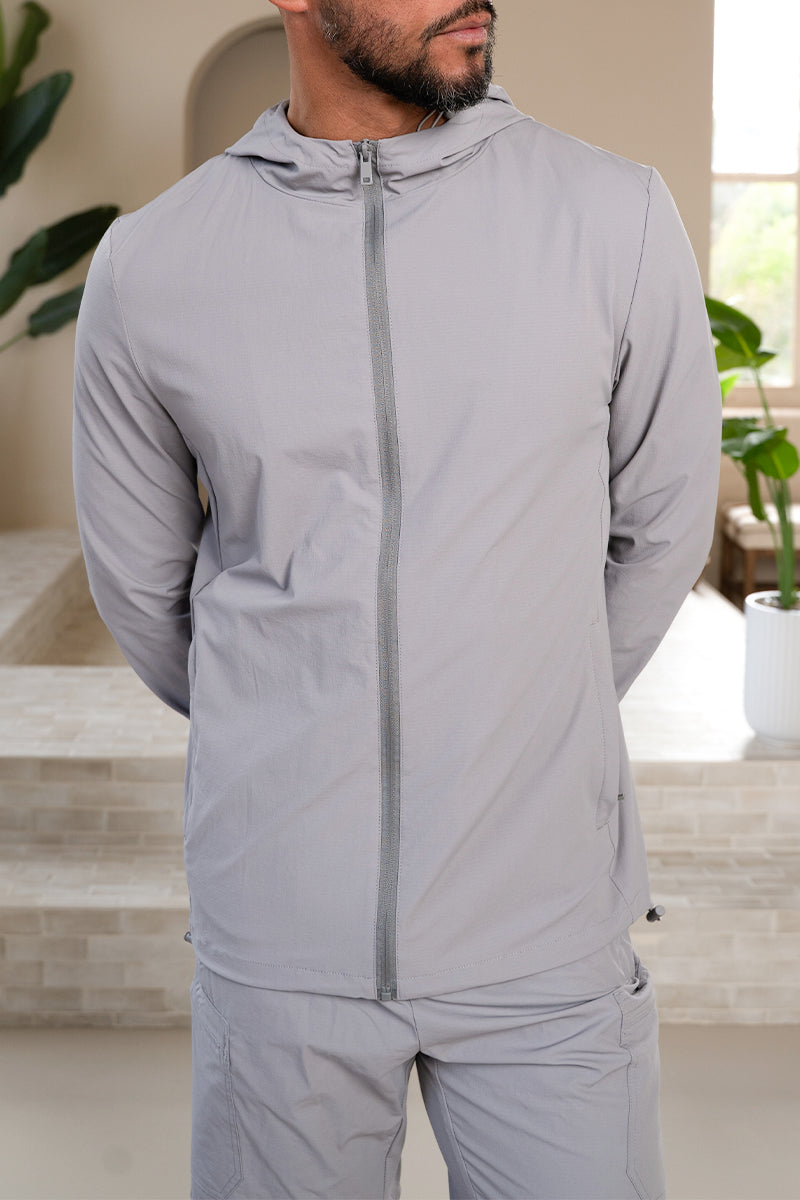 Premium Technical Windbreaker Jacket - Light Gre | Xtralitty