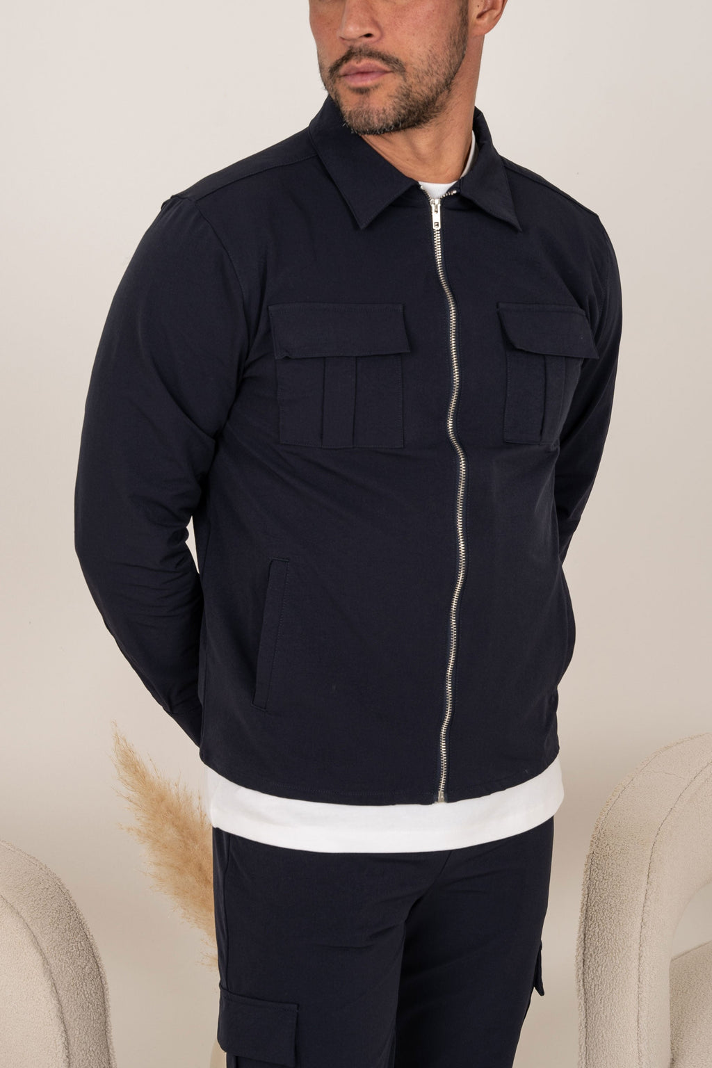 Premium Cargo Utility Jacket - Navy | Xtralitty