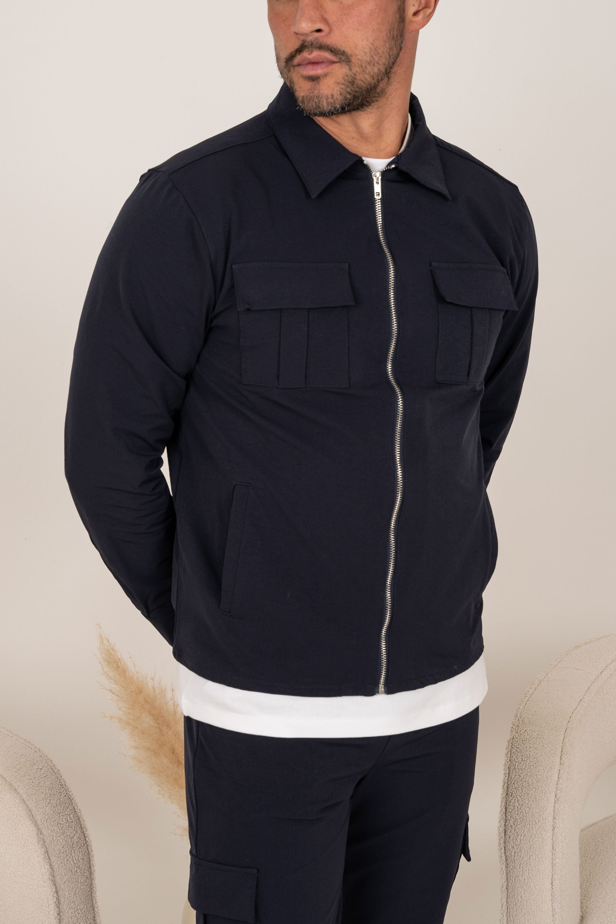 Premium Cargo Utility Jacket - Navy | Xtralitty