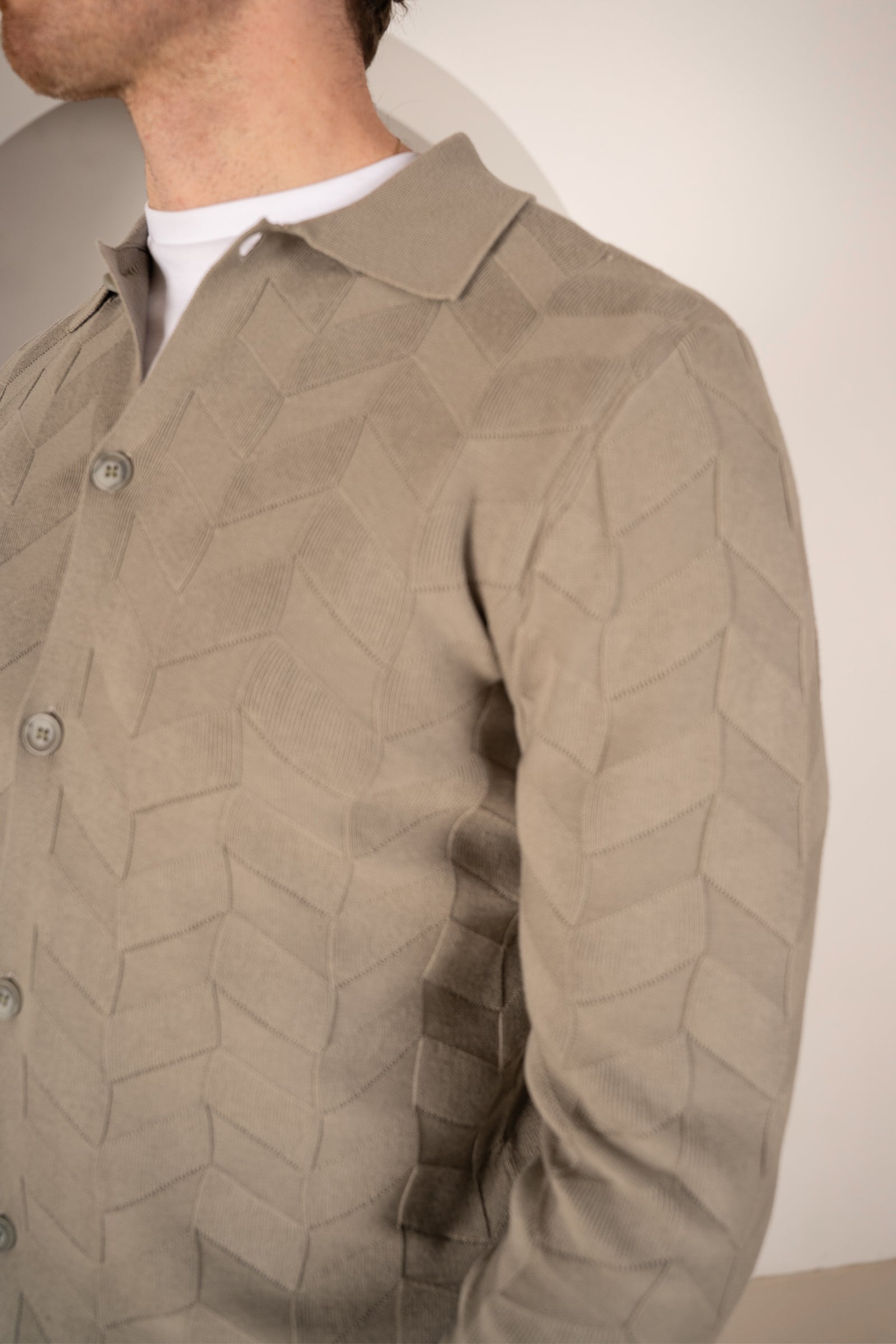 Textured Pattern Button Up Cardgian - Olive | Xtralitty