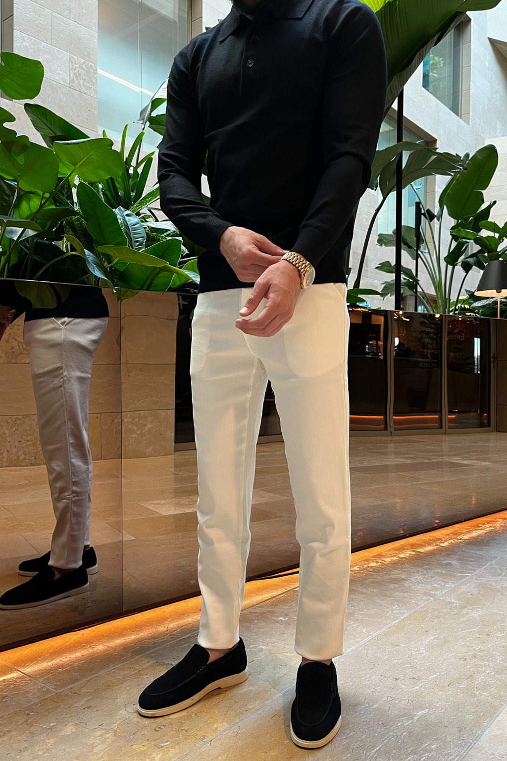 Faro Stretch Pantalon - Wit