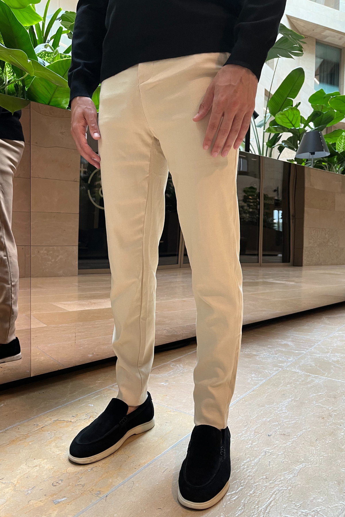 Faro Stretch Pantalon - Cream