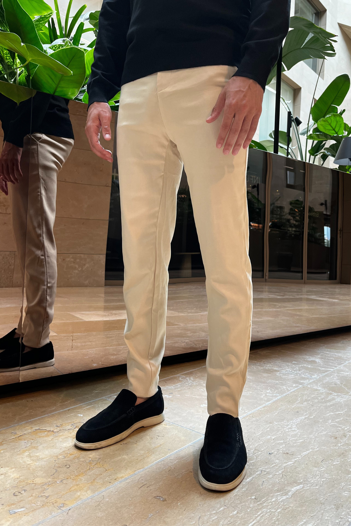 Faro Stretch Pantalon - Cream