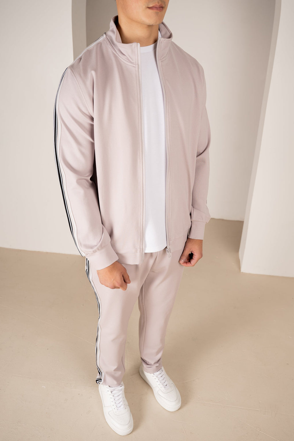 Side Stripe Zip Up Jacket - Grey | Xtralitty