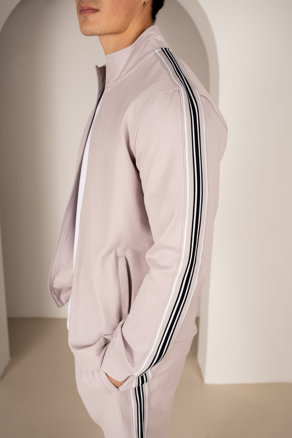 Side Stripe Zip Up Jacket - Grey | Xtralitty