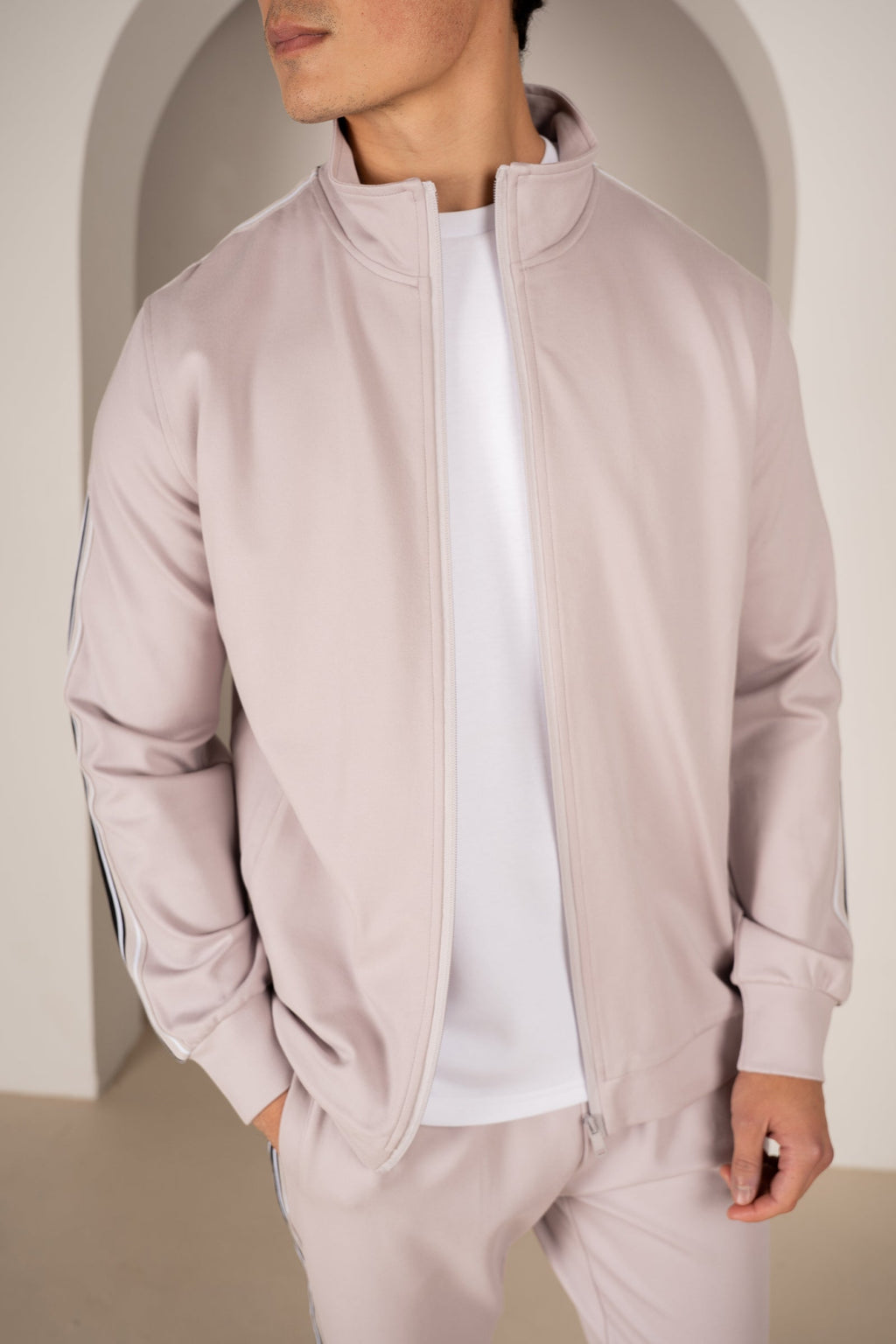 Side Stripe Zip Up Jacket - Grey | Xtralitty