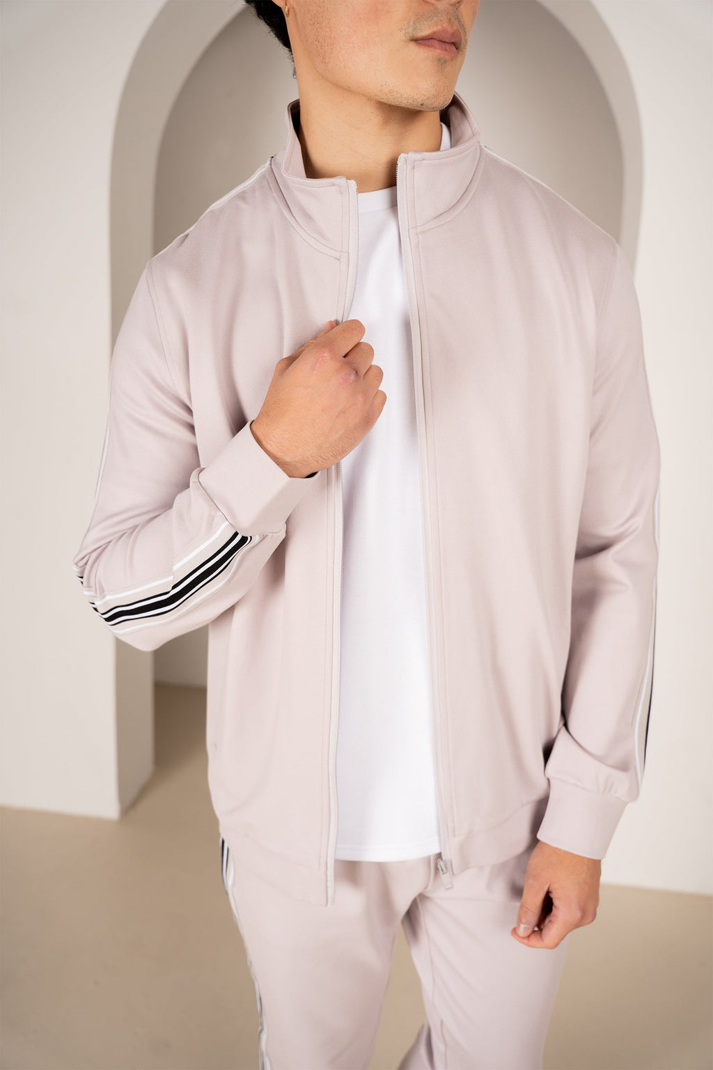 Side Stripe Zip Up Jacket - Grey | Xtralitty