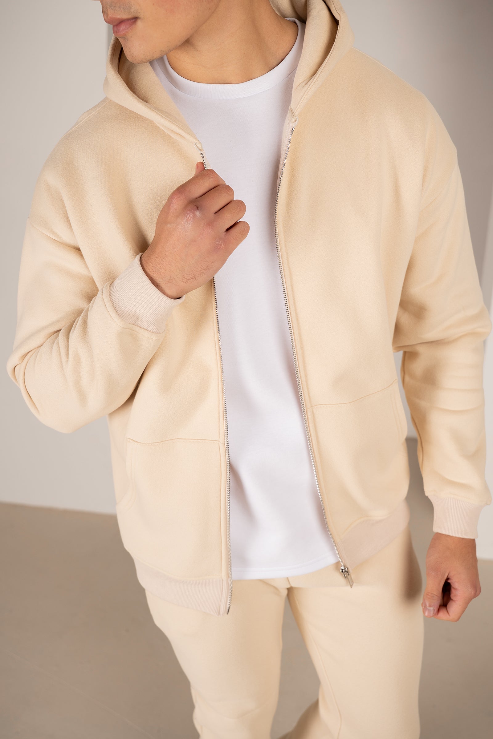 Premium Luxe Zip Up Hoody - Stone | Xtralitty