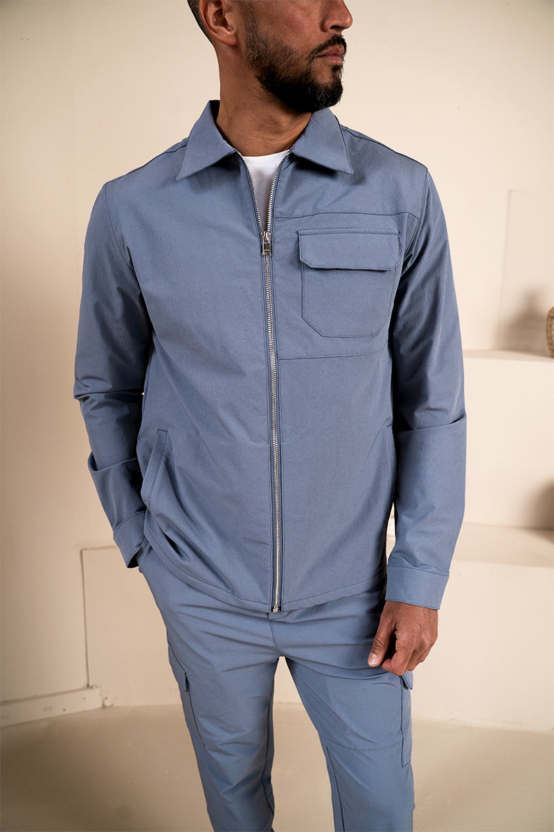 Premium Detail Cargo Jacket V2 - Steel Blue | Xtralitty