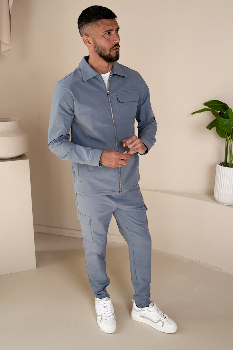 Premium Detail Cargo Jacket V2 - Steel Blue | Xtralitty