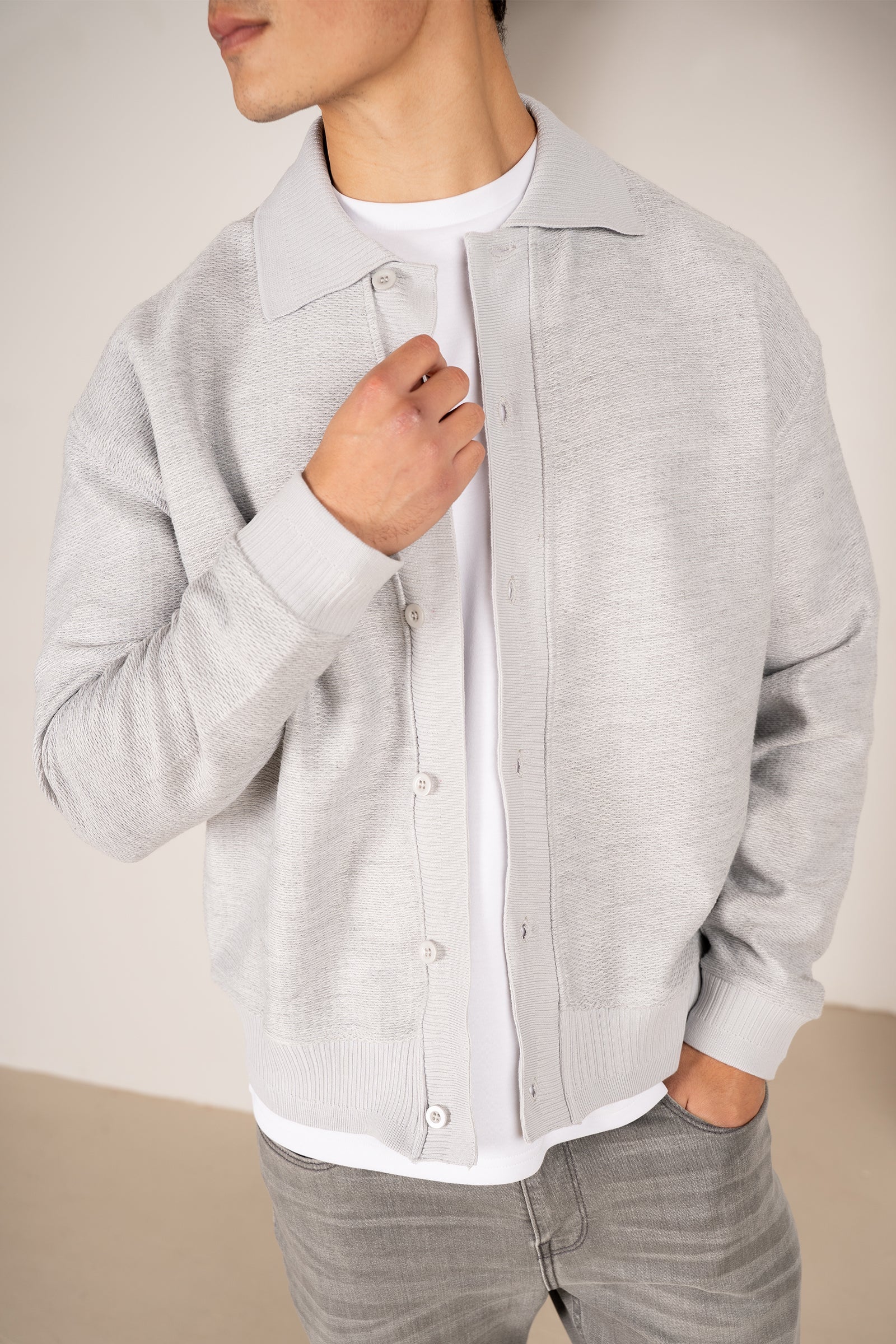 Premium Textured Cardigan - Light Grey | Xtralitty