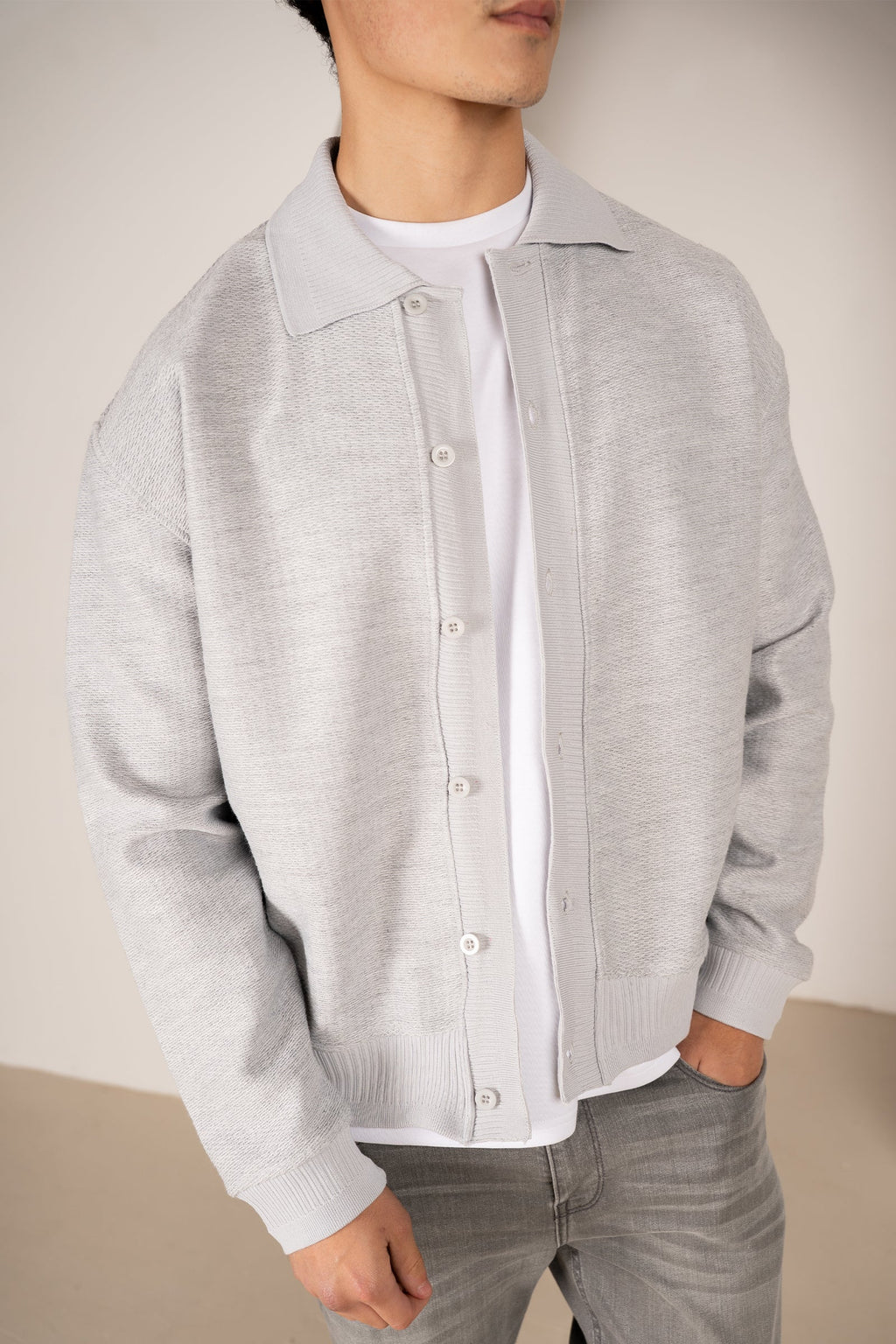 Premium Textured Cardigan - Light Grey | Xtralitty