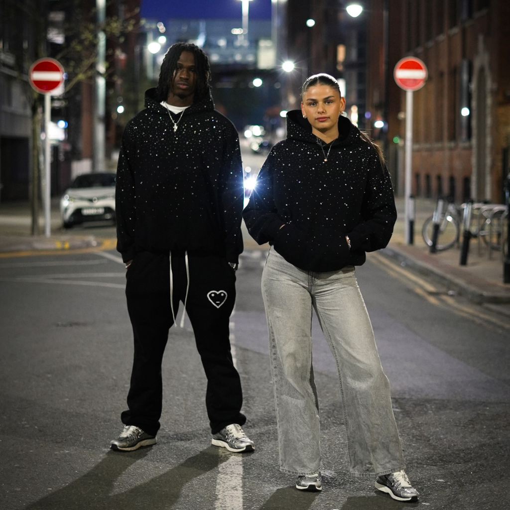 Glitter Hoodie – Rhinestone Galaxy (Unisex, Oversized)