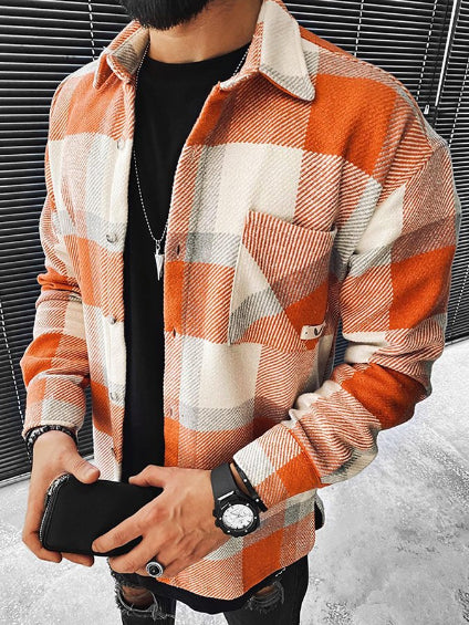 Men's Casual Check Print Flannel Jacket by Xtralitty — Apparel premium streetwear