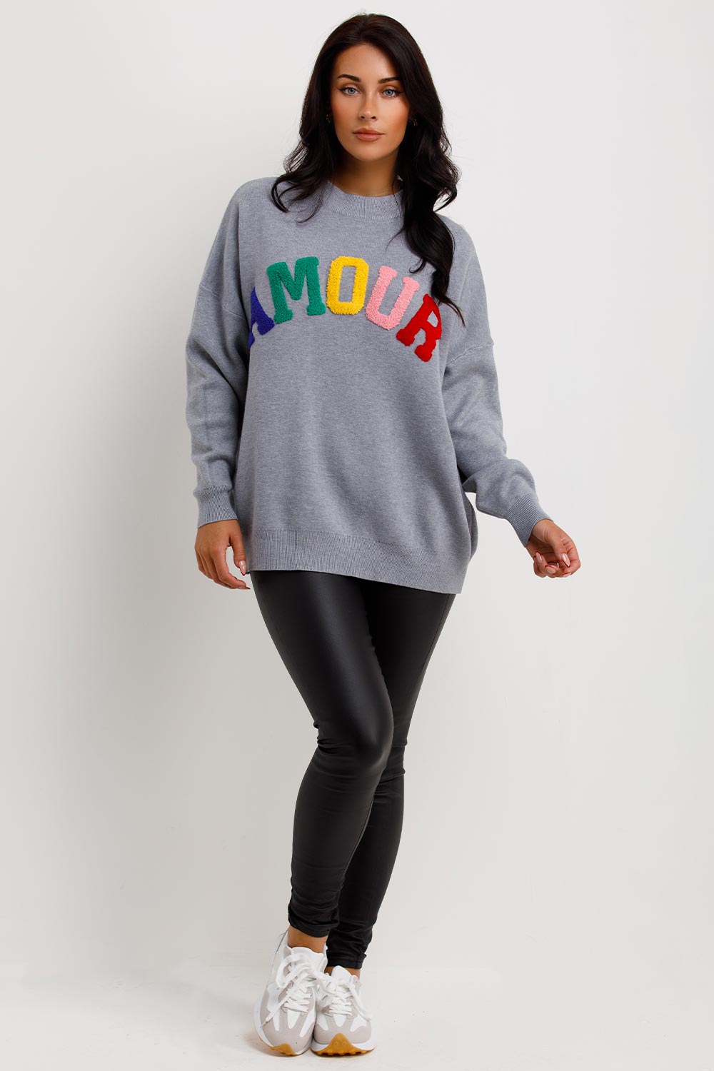 Knitted Jumper with Amour Towelling Grey | Xtralitty