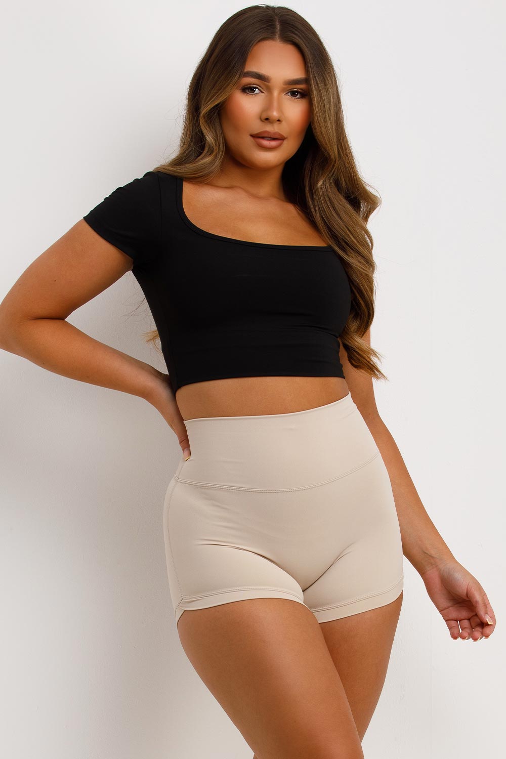 Gym Seamless Shorts Beige | Xtralitty