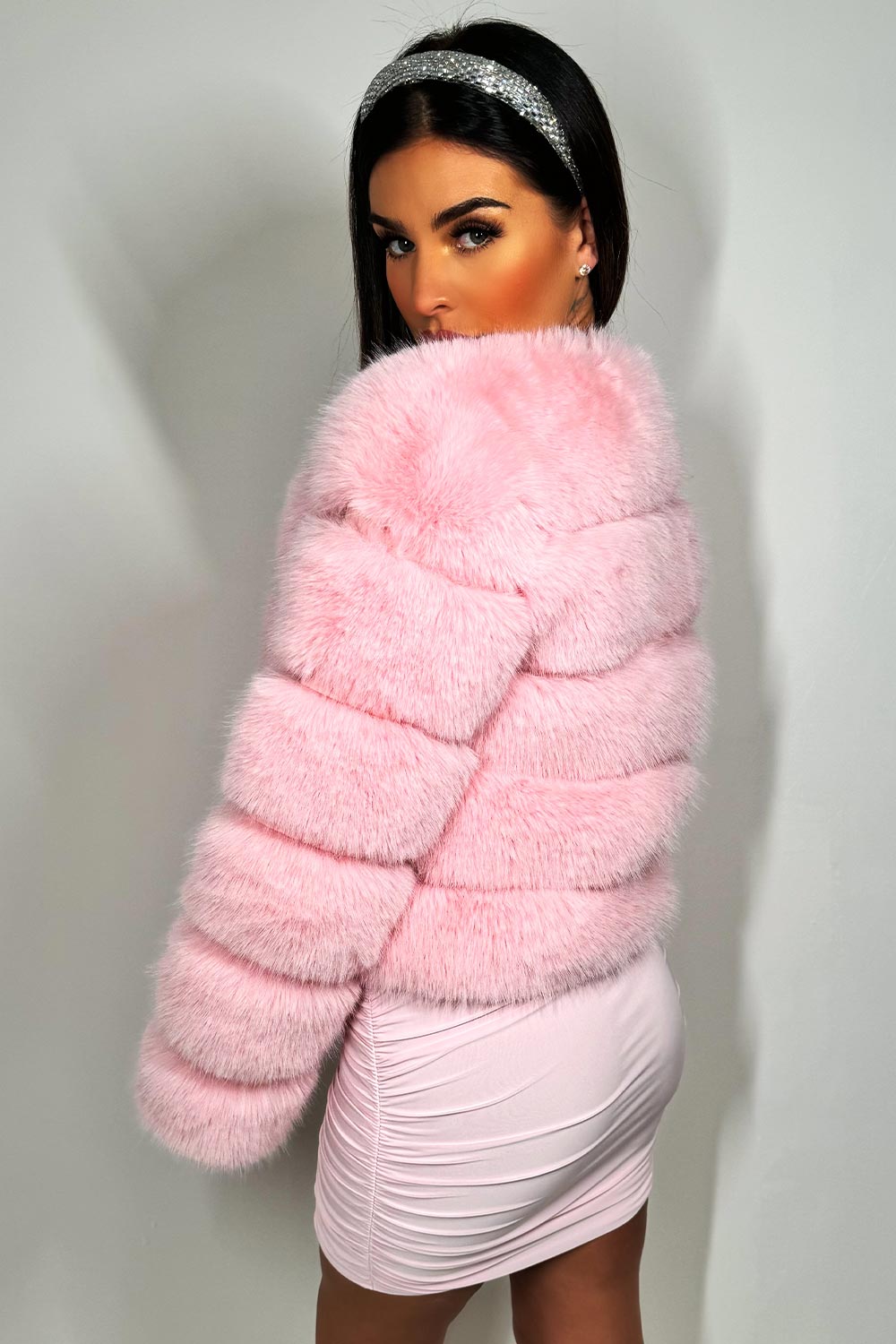 Baby Pink Faux Fur Bubble Coat | Xtralitty