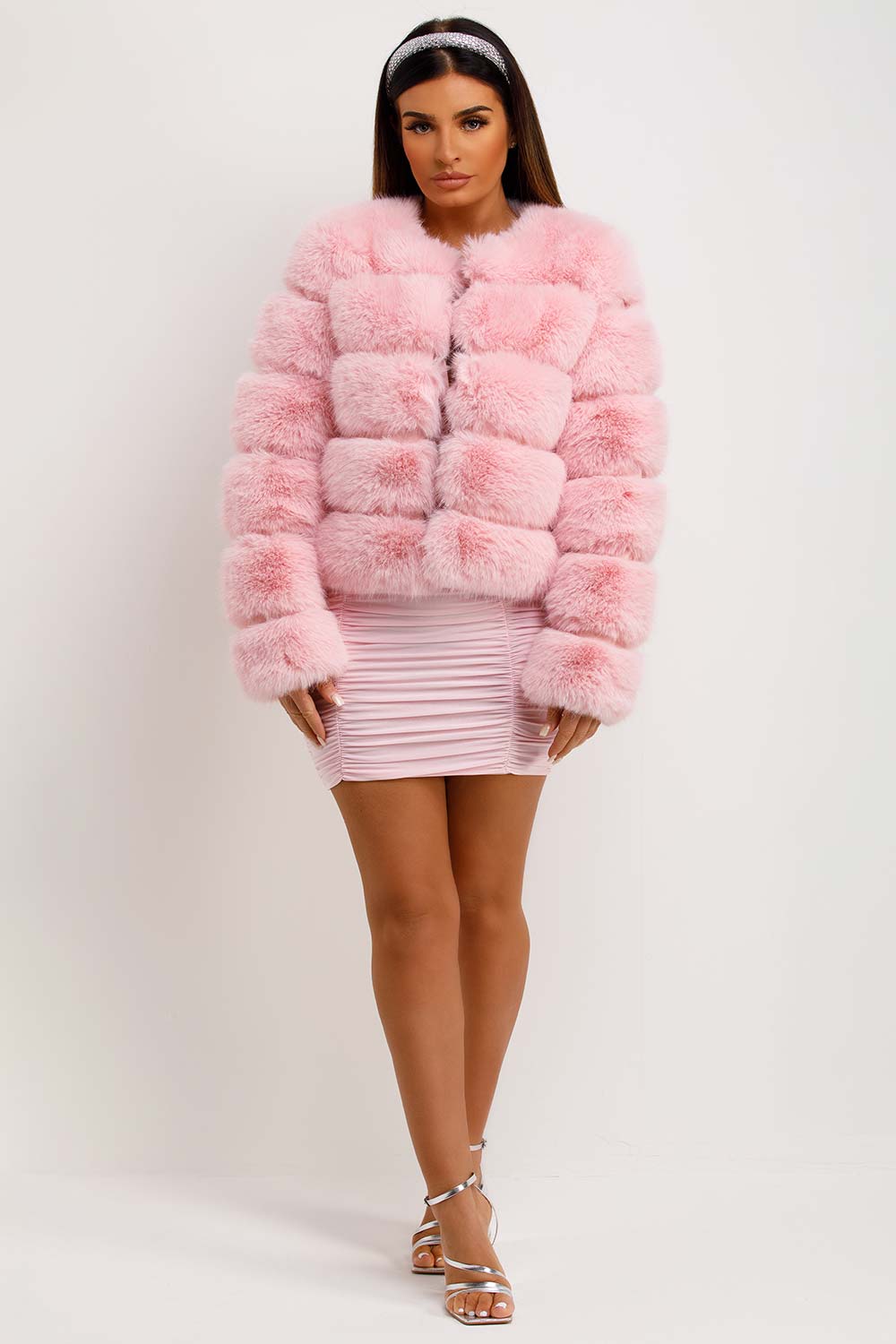 Baby Pink Faux Fur Bubble Coat | Xtralitty
