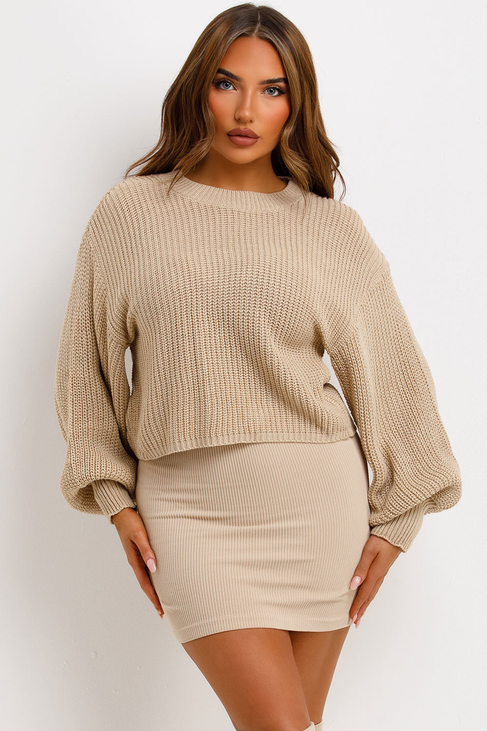 Knitted Jumper Oversized Beige | Xtralitty