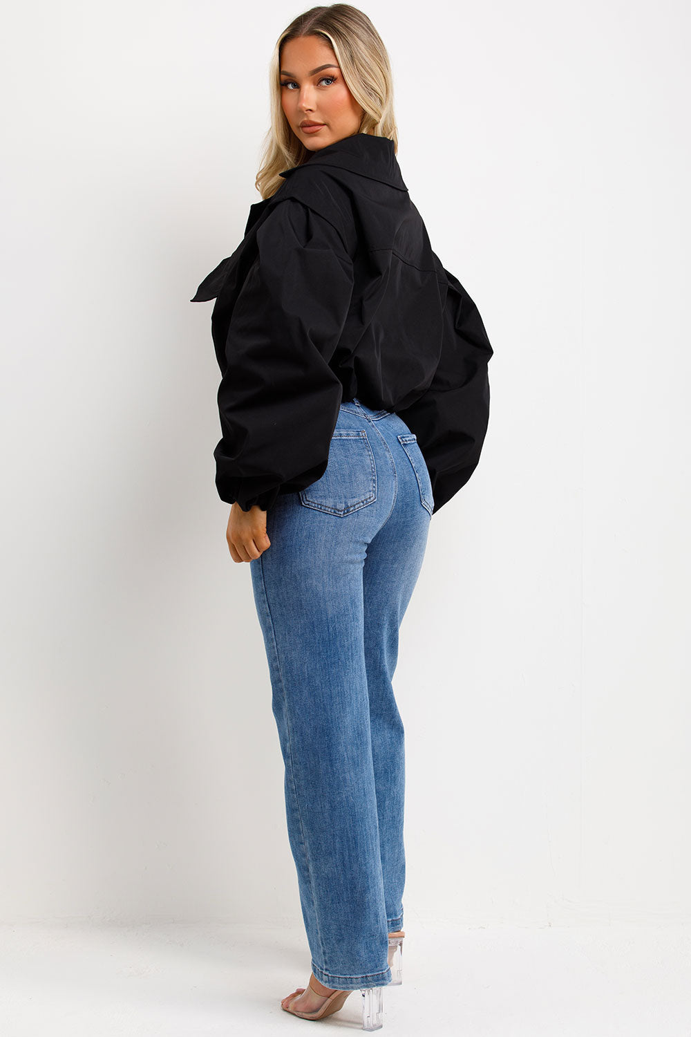Crop Trench Jacket Black | Xtralitty