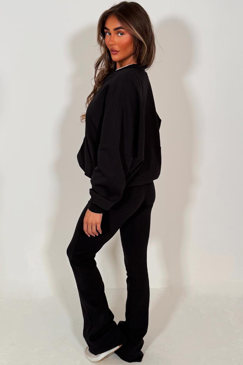 Bomber Sweatshirt with Zip and Bell Bottom Trous | Xtralitty