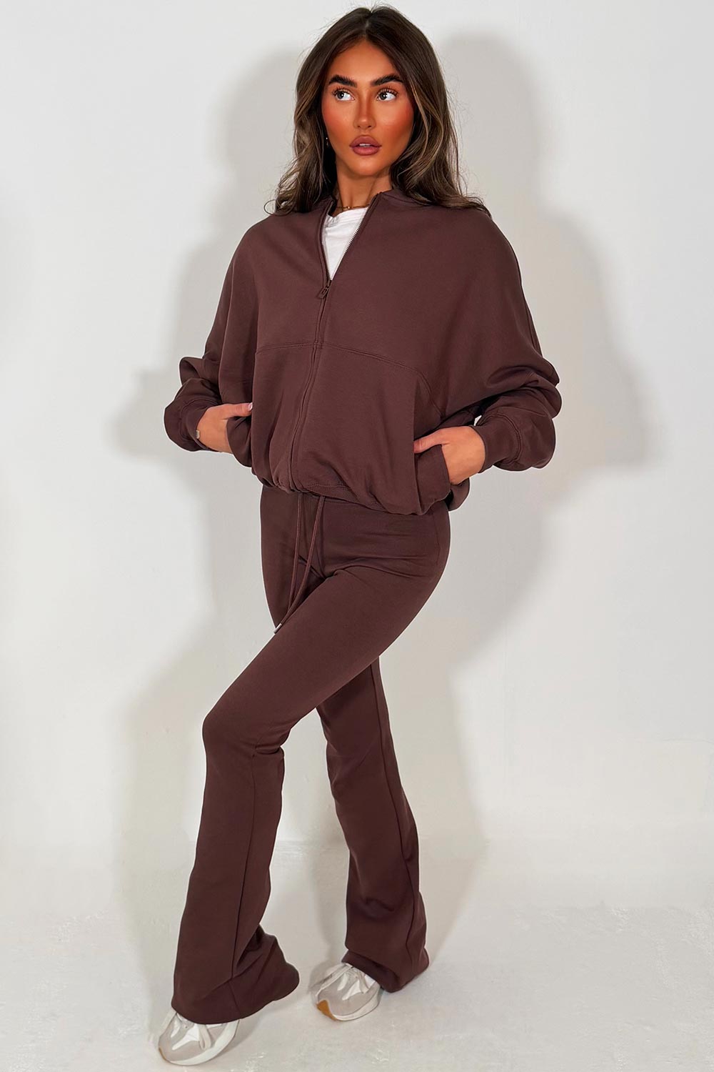 Bomber Sweatshirt with Zip and Bell Bottom Trous | Xtralitty