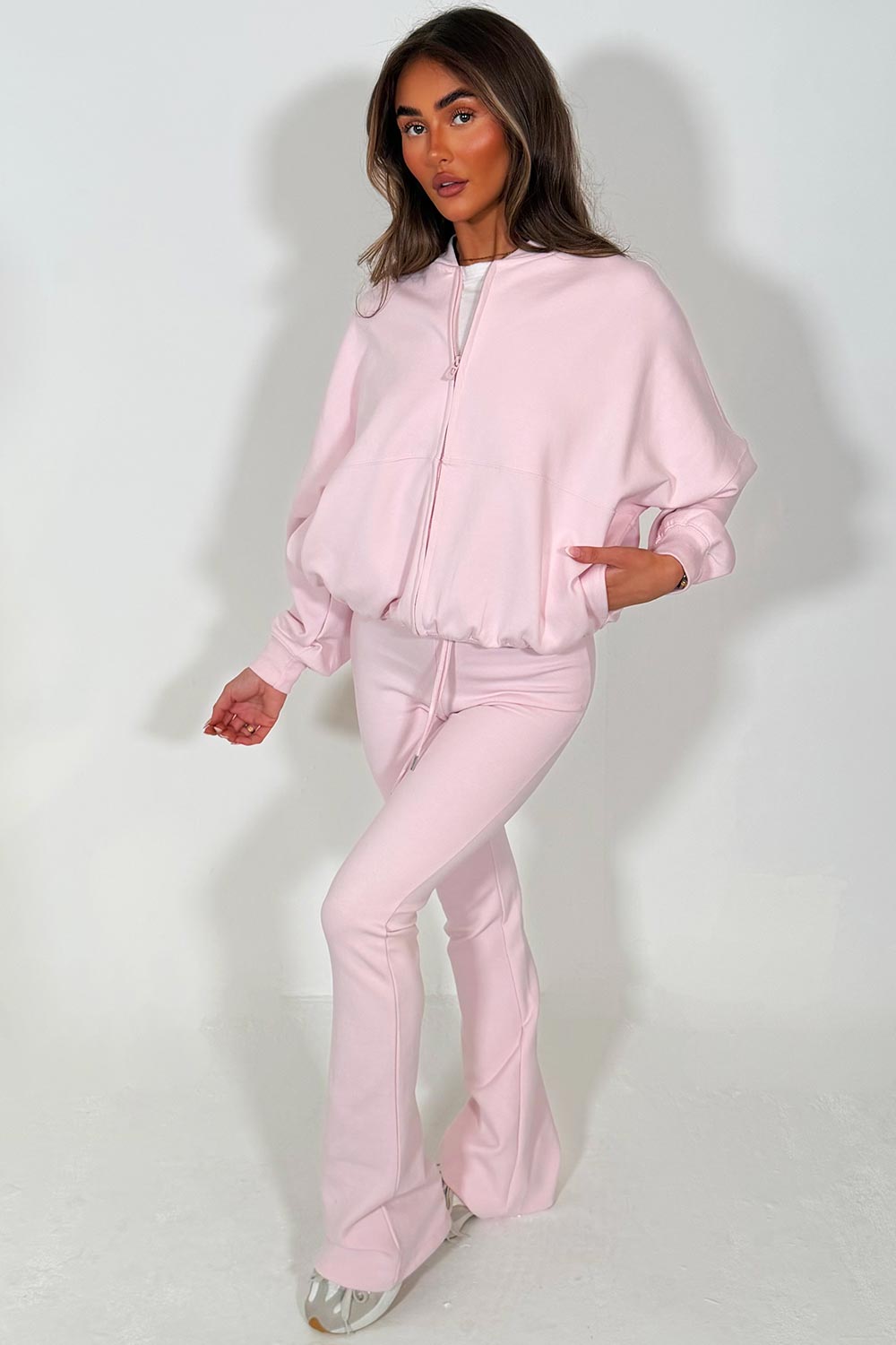 Bomber Sweatshirt with Zip and Bell Bottom Trous | Xtralitty