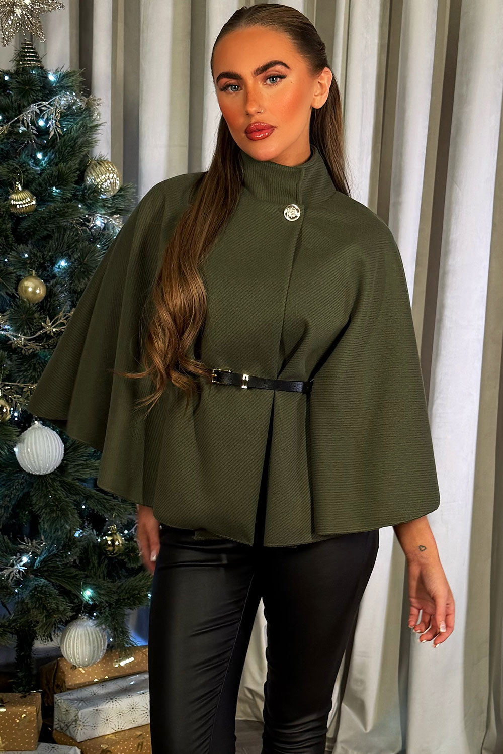 Cape with Belt Khaki | Xtralitty