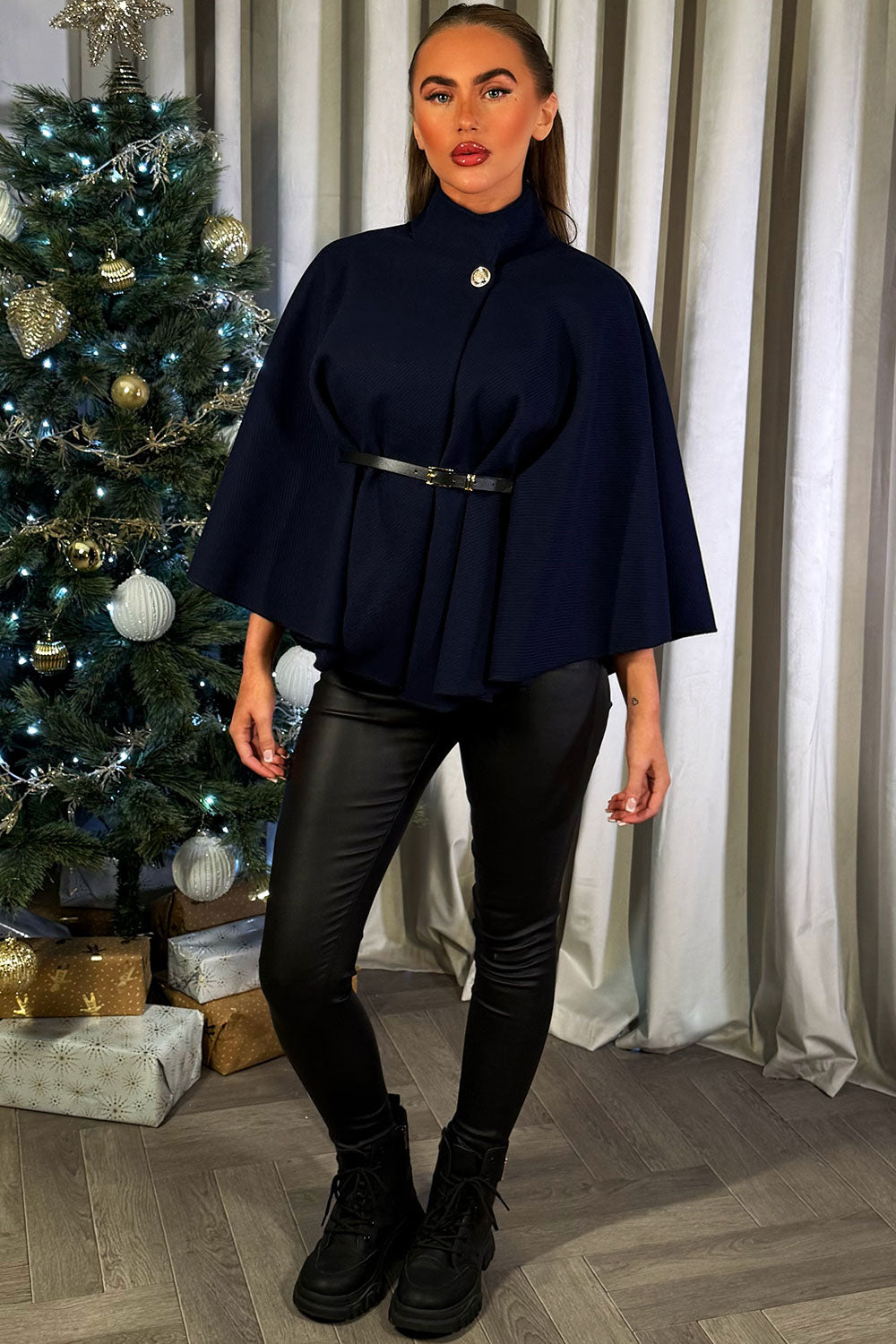 Cape with Belt Navy | Xtralitty