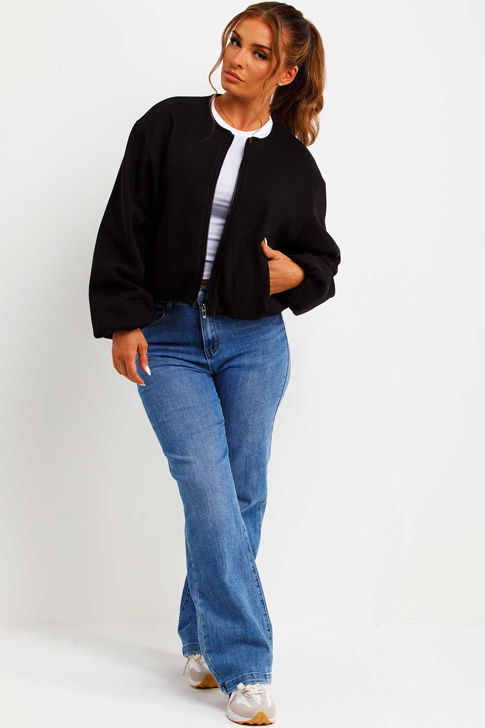 Soft Bomber Jacket with Zip Black | Xtralitty