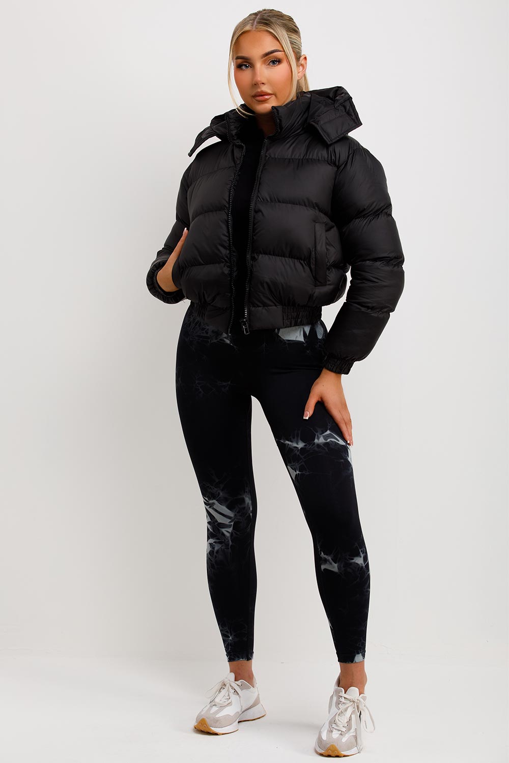 Puffer Jacket with Hood Black | Xtralitty