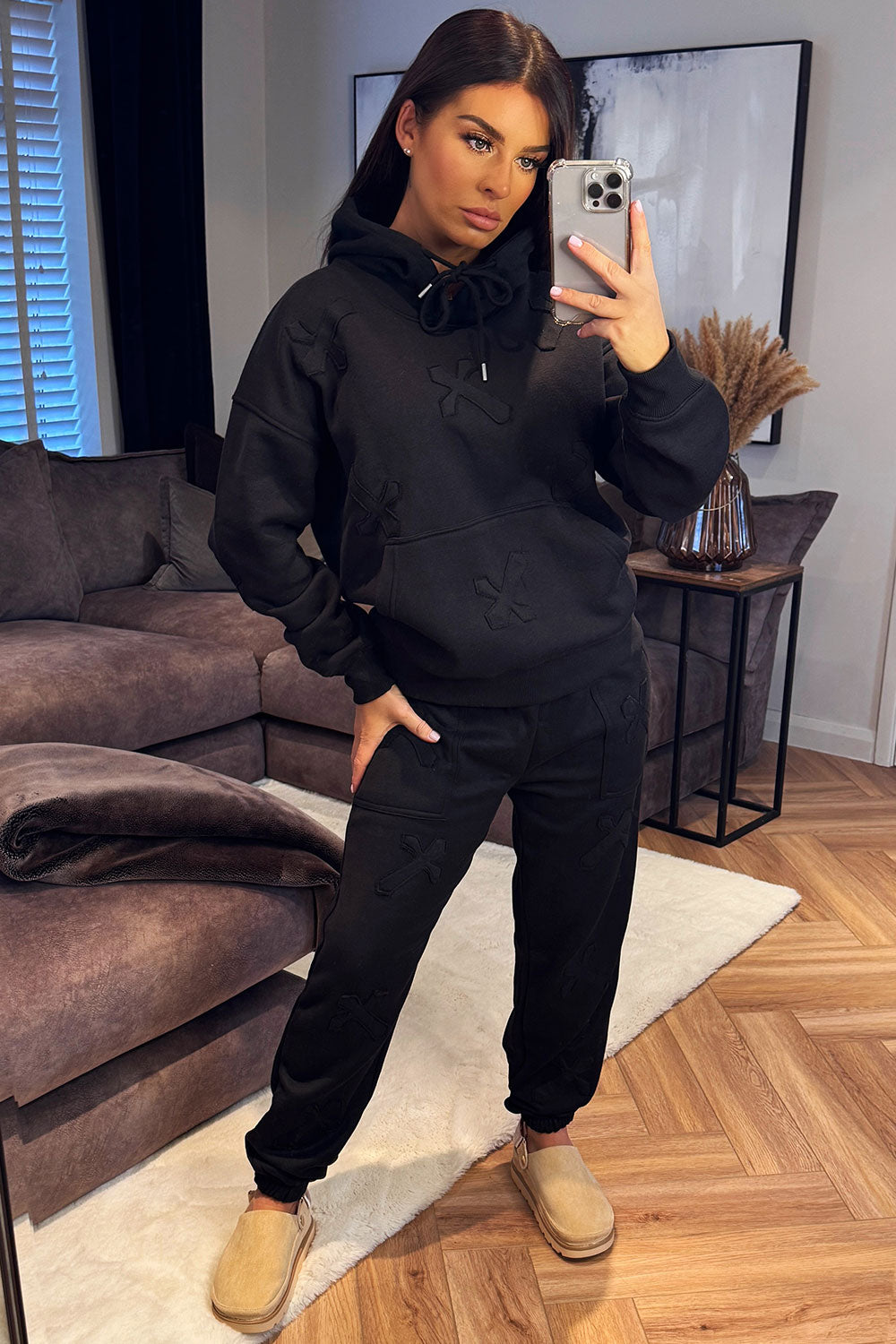 Hoodie and Joggers Tracksuit Cross Patch Loungew | Xtralitty