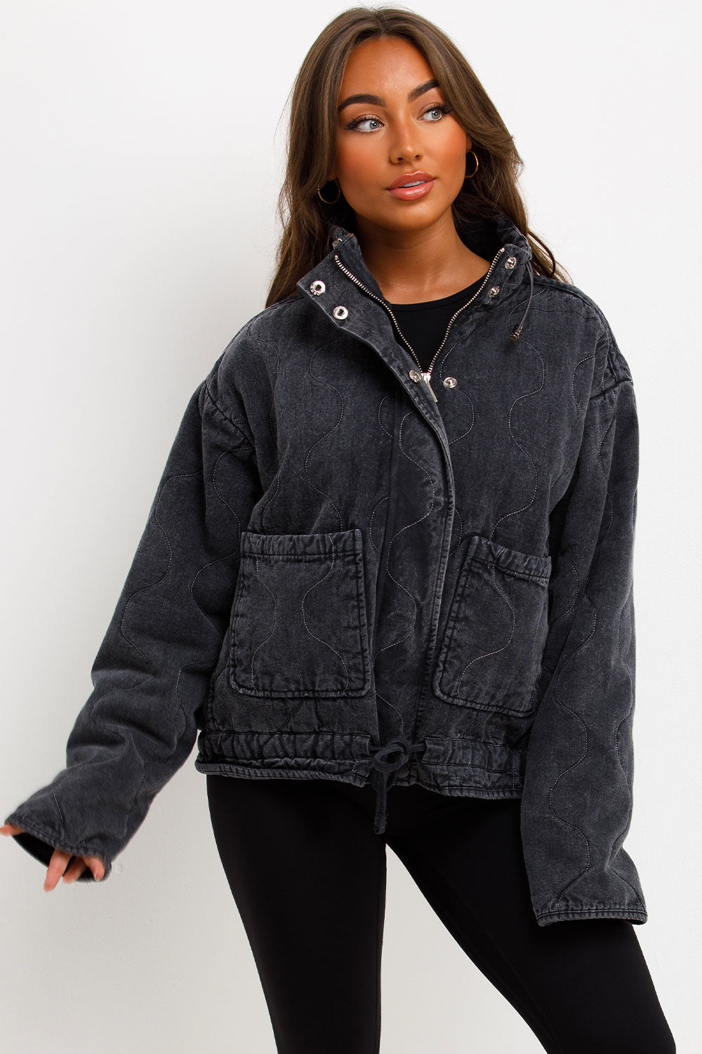 Quilted Jacket with Adjustable Drawstring Hem Ch | Xtralitty