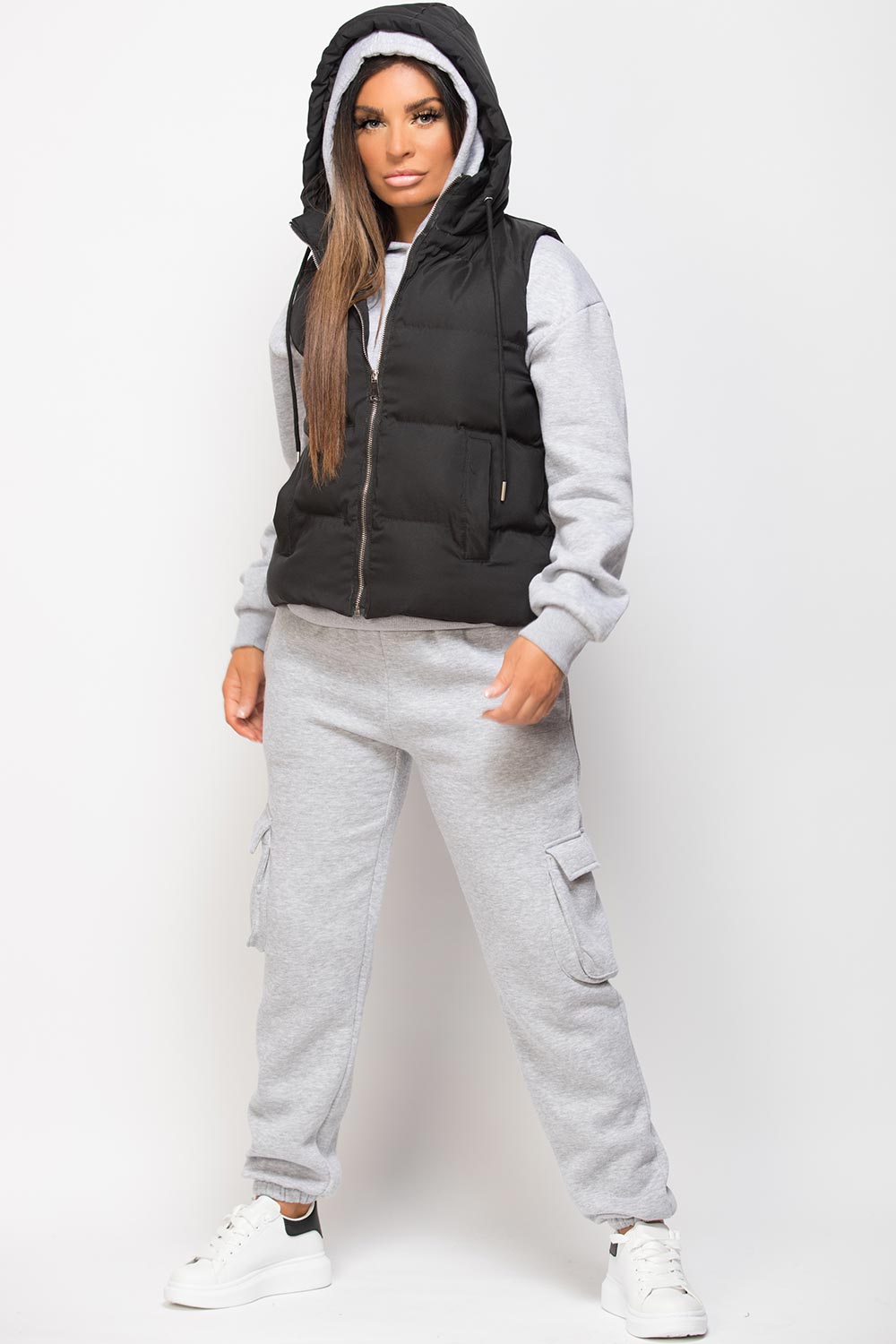 Black Hooded Gilet Sleeveless Jacket | Xtralitty