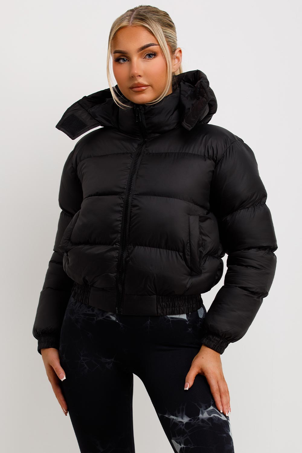 Puffer Jacket with Hood Black | Xtralitty