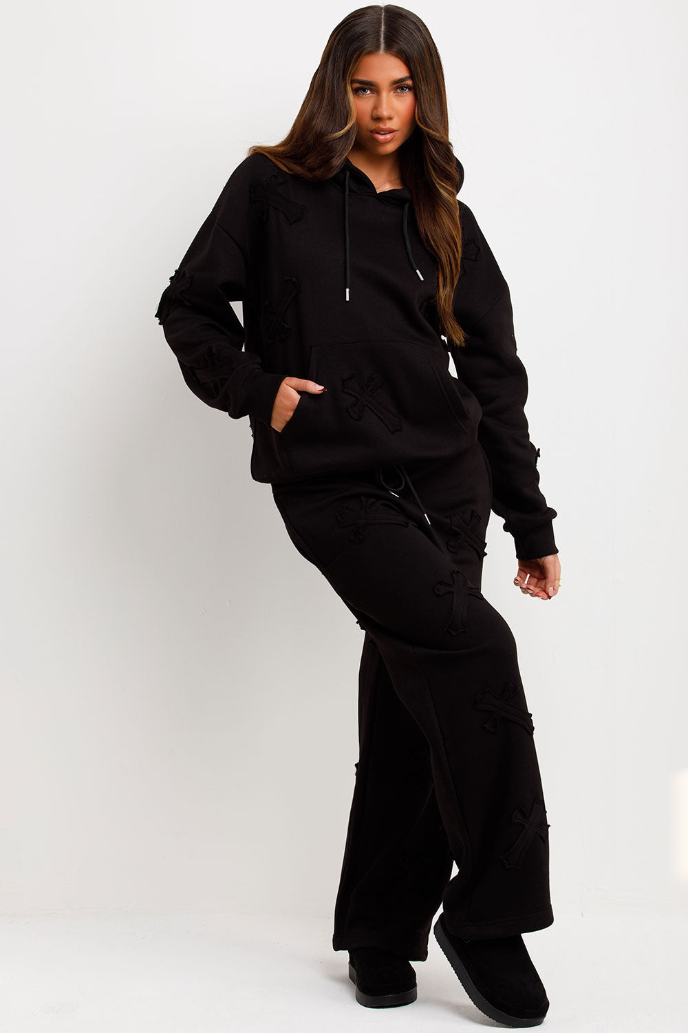 Cross Patch Hoodie and Joggers Tracksuit Lounge | Xtralitty
