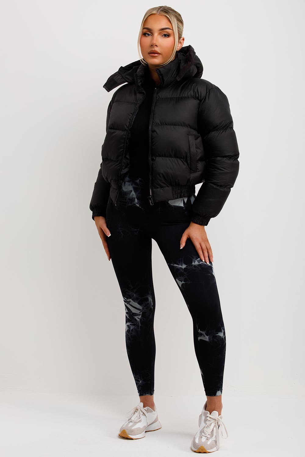 Puffer Jacket with Hood Black | Xtralitty