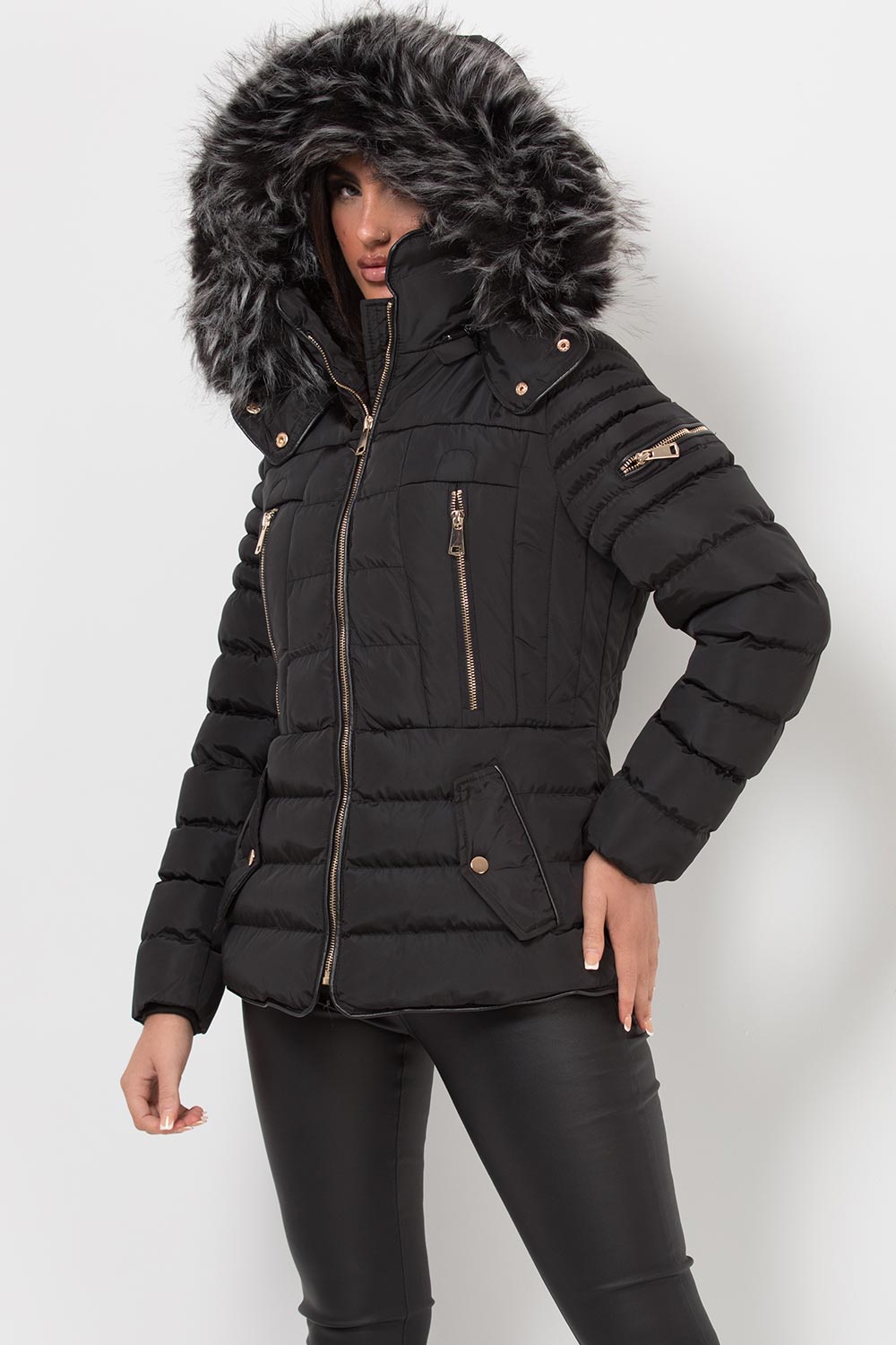 Hooded Puffer Jacket Black | Xtralitty