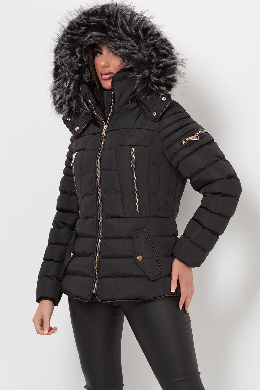 Hooded Puffer Jacket Black | Xtralitty